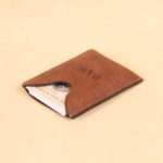 no 4 vintage brown leather card case with business cards