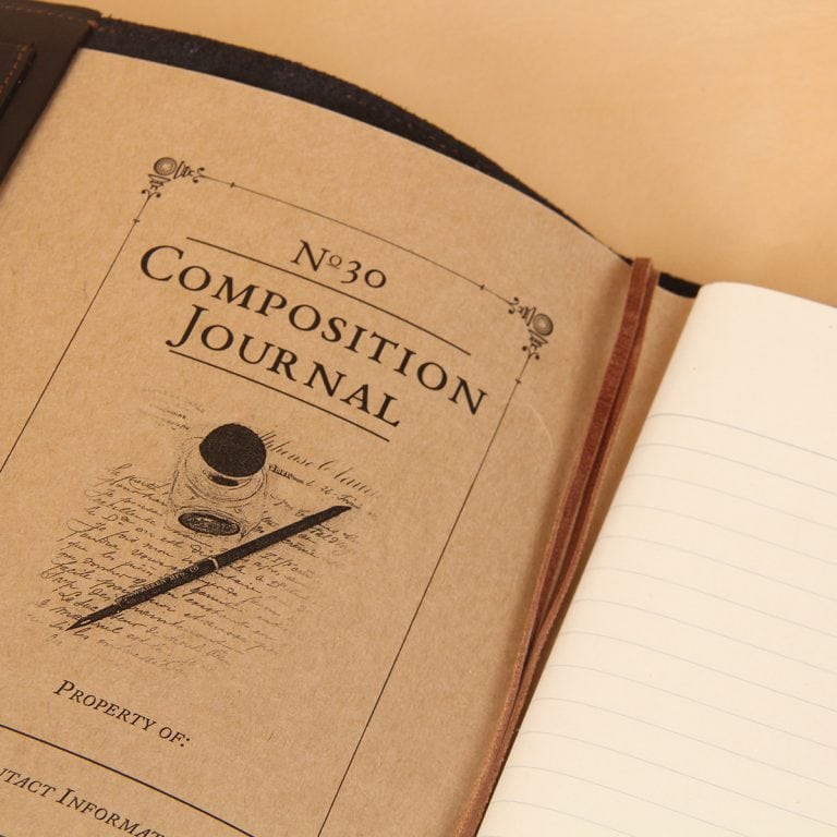 no 30 black brown leather journal notebook cover with journal