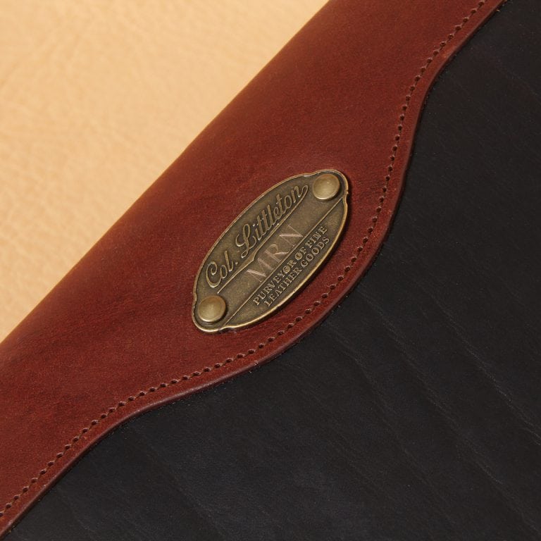 no 30 black brown leather journal notebook cover with brass metal plate