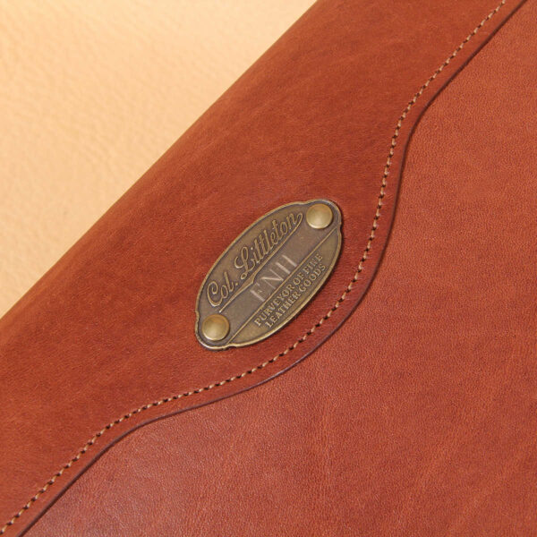 no 30 vintage brown leather journal notebook cover with brass metal plate