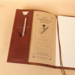 no 30 vintage brown leather journal notebook cover with interior pockets