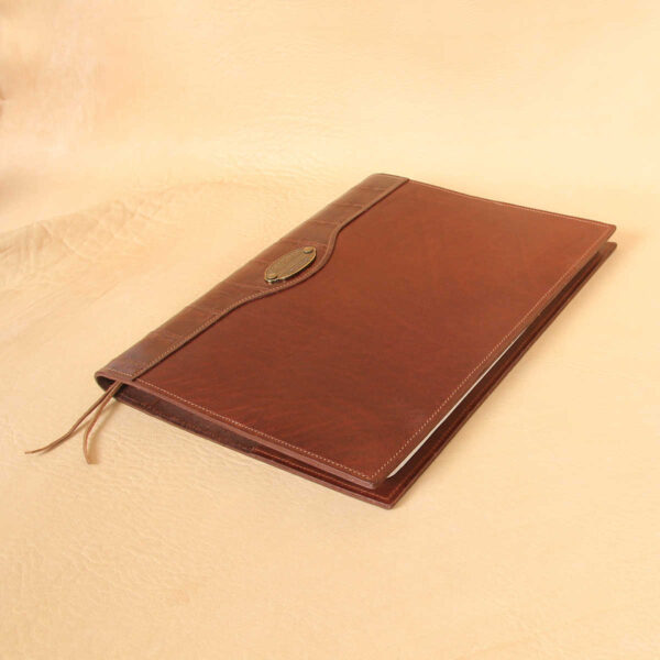 no 30 leather composition journal alligator trim with leather bookmark