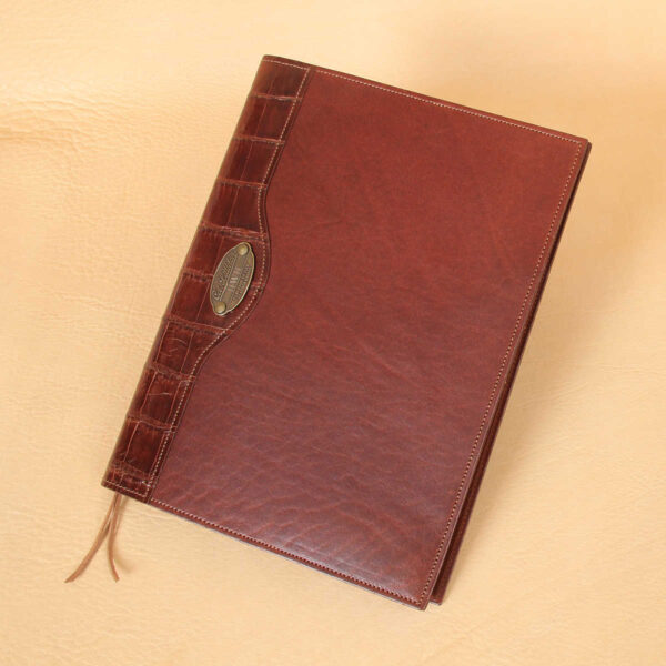 no 30 leather composition journal alligator trim with bookmark