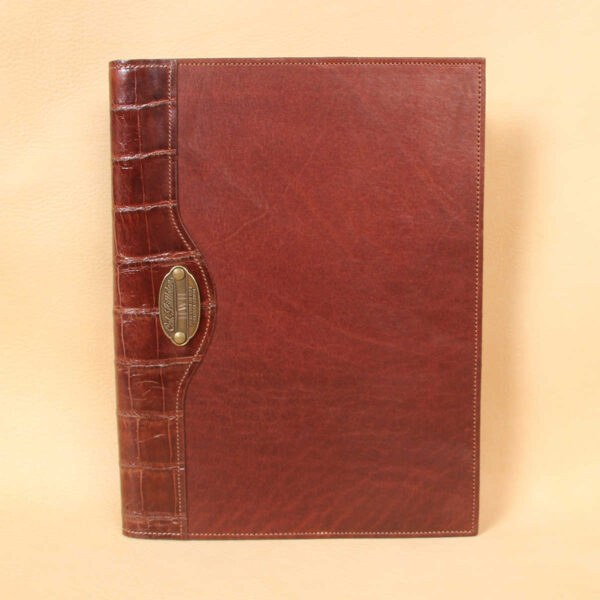 no 30 leather composition journal alligator trim with plate