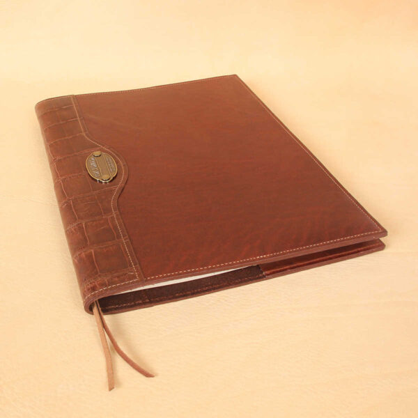 no 30 leather composition journal with alligator trim
