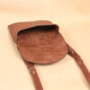 leather handbag crossbody brown inside
