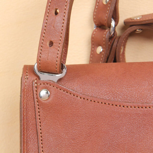 leather handbag crossbody brown strap hardware