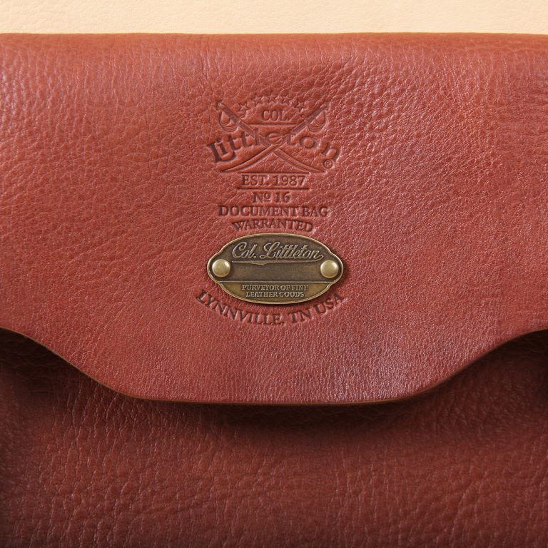 leather document bag plate