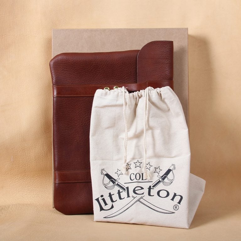 leather document bag and cotton canvas bag