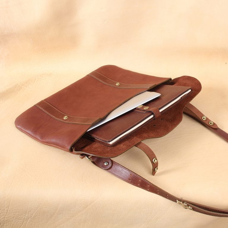 leather document bag with strap