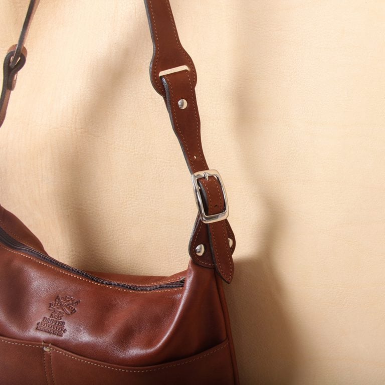 no25 drifter brown leather handbag with strap