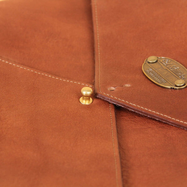 emissary brown american leather document envelope with ball stud closure