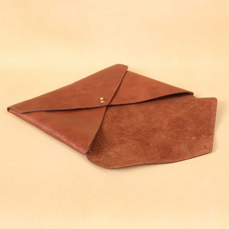 emissary brown american leather document envelope with flap open