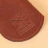 no 2 vintage brown leather eyeglass case with product stamp