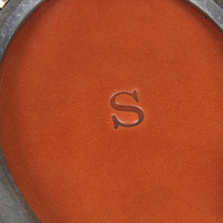 leather horseshoe coaster set with personalization initial stamp