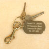 brass id luggage tags on keychain