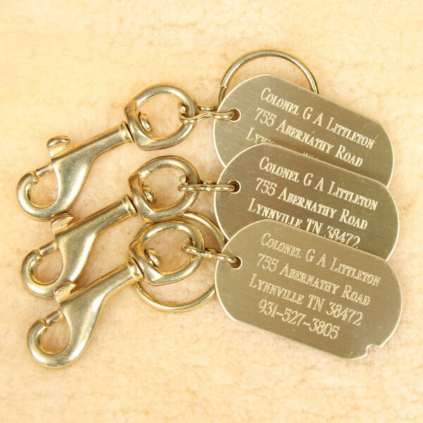 brass id luggage tags with personalization