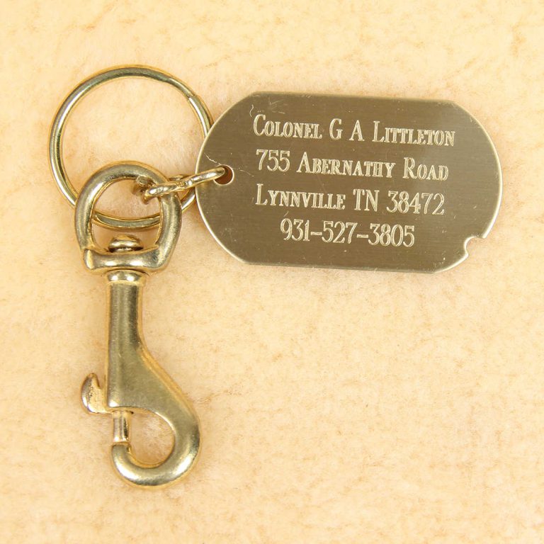 brass id luggage tags with personalization