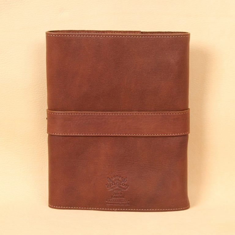 no9 brown american leather laced journal with strap