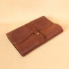 no9 brown american leather laced journal with two position closure