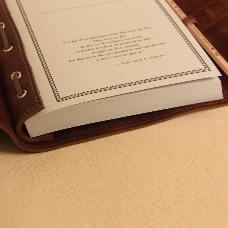 no9 brown american leather laced journal with notepad