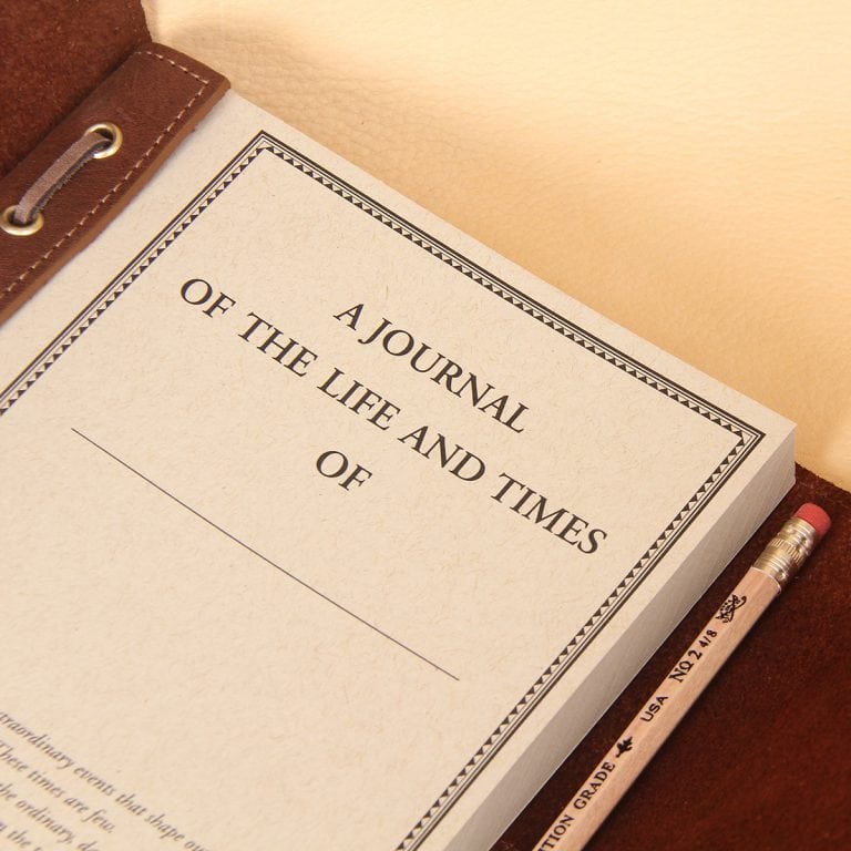 no9 brown american leather journal with note paper