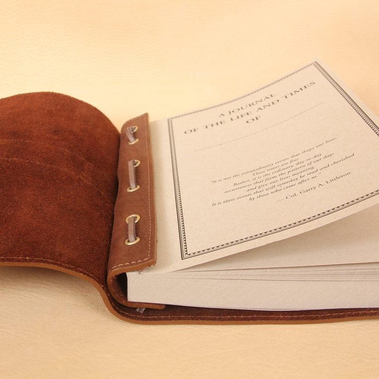 no9 brown american leather journal with note paper