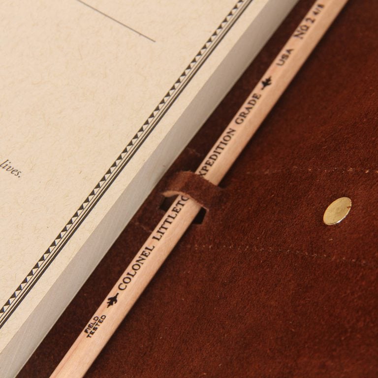 no9 brown american leather journal with pencil holder