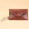 leather key wallet with ball stud closure with snap hook