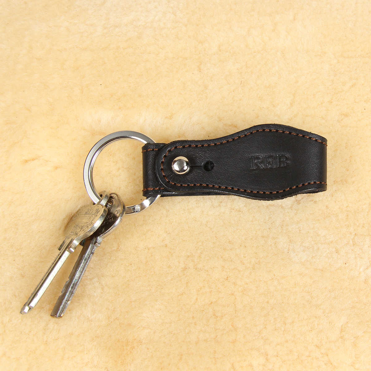 Leather Personalized Key Ring No. 6 USA Made Col Littleton