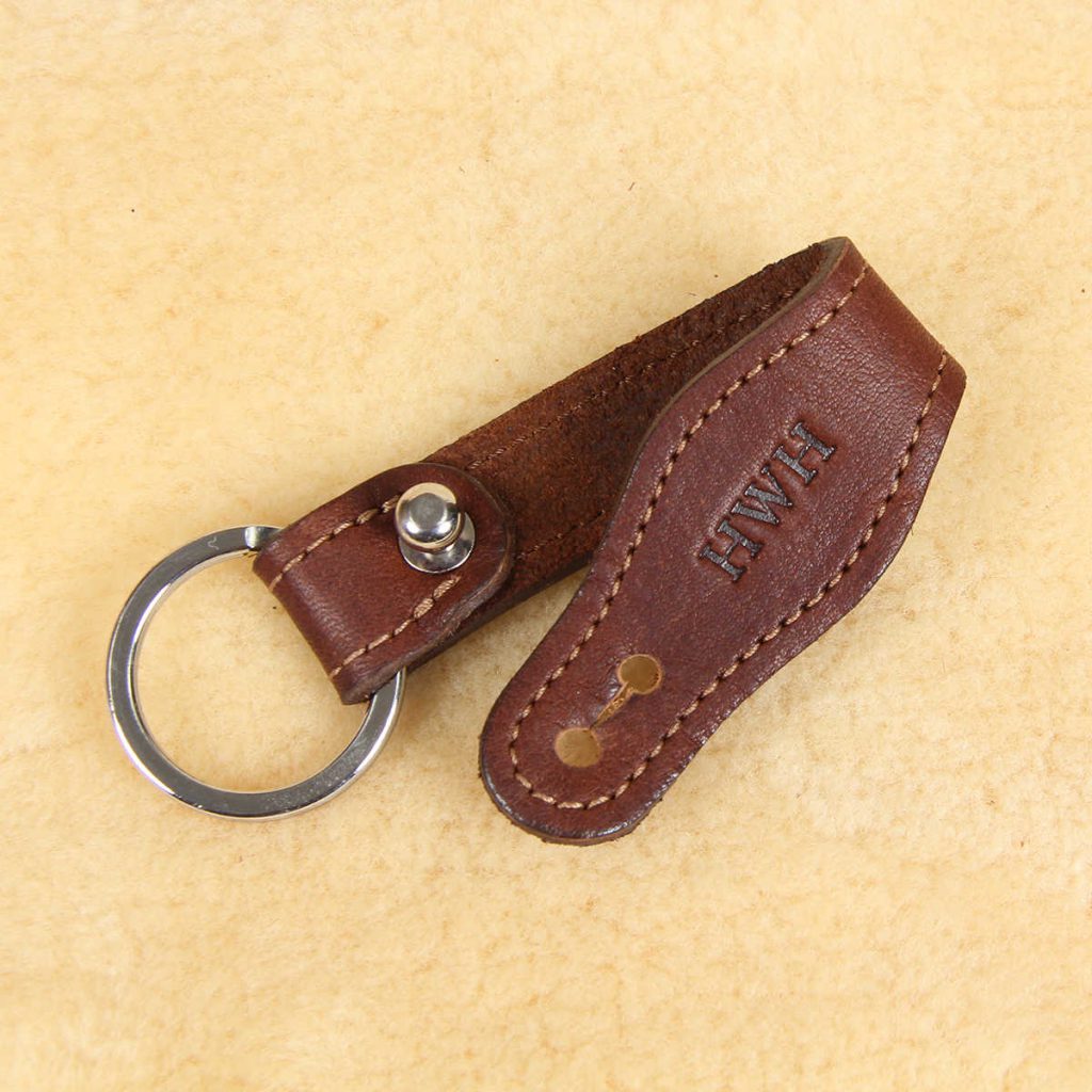 Leather Personalized Key Ring No. 6 USA Made Col Littleton
