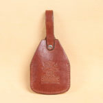 no14 leather vintage brown luggage tag with product stamp