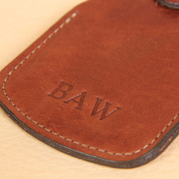 no14 leather vintage brown luggage tag with personalization