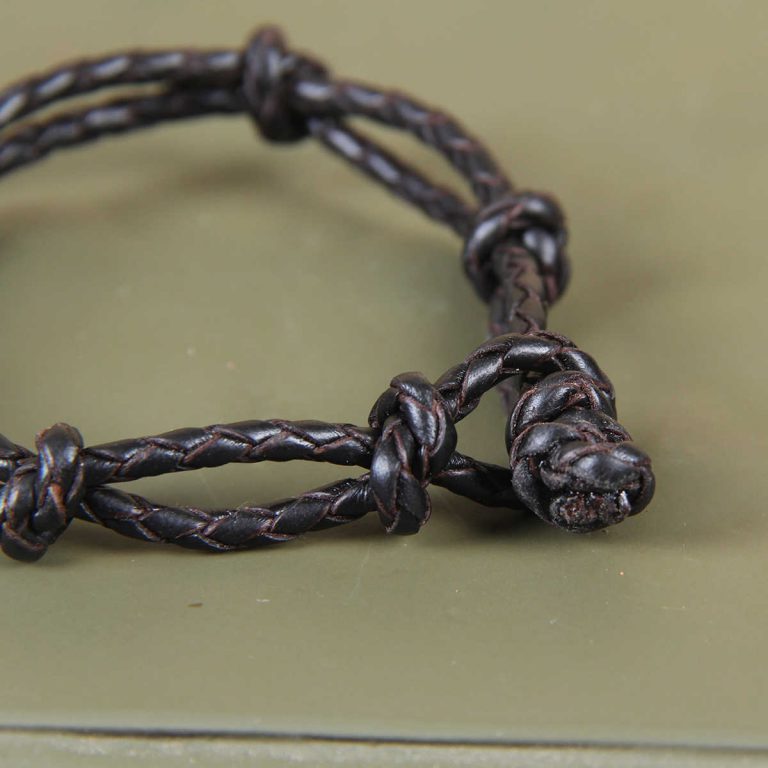 black leather mesa bracelet with loop closure