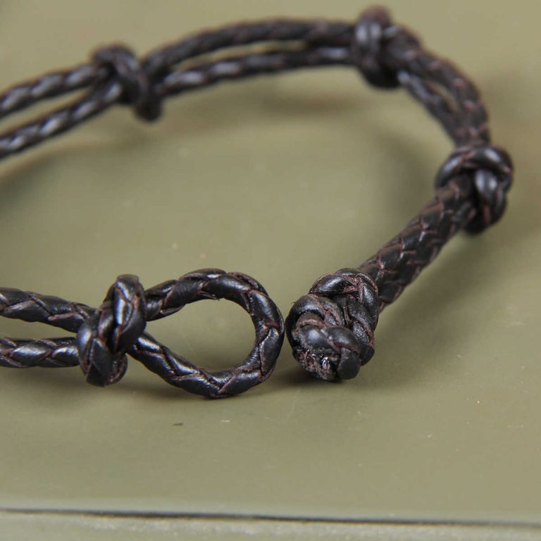 black leather mesa bracelet with loop closure