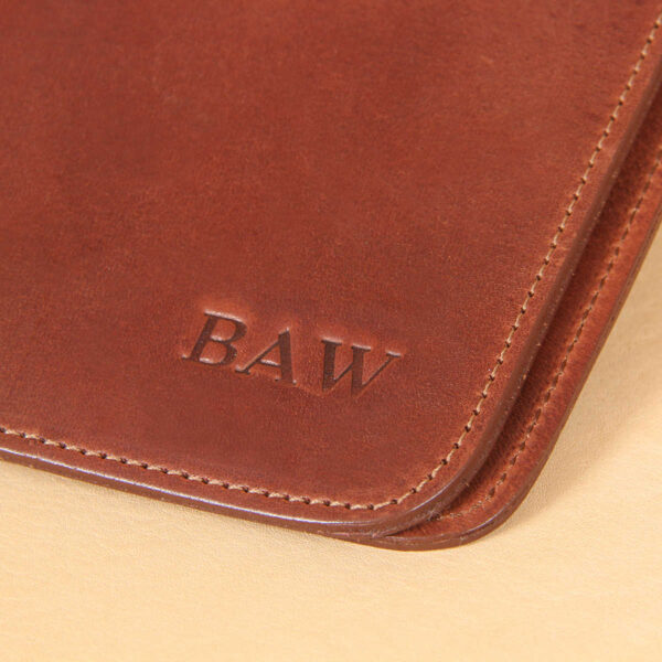 no19 brown leather binder notebook with stamp