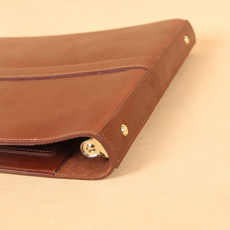 no19 brown leather binder notebook with three ring binder