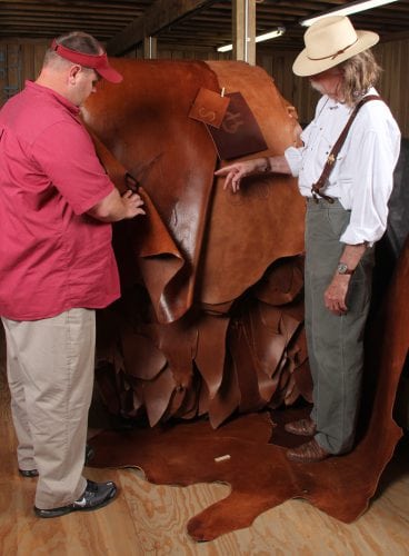 Looking at Leather hides
