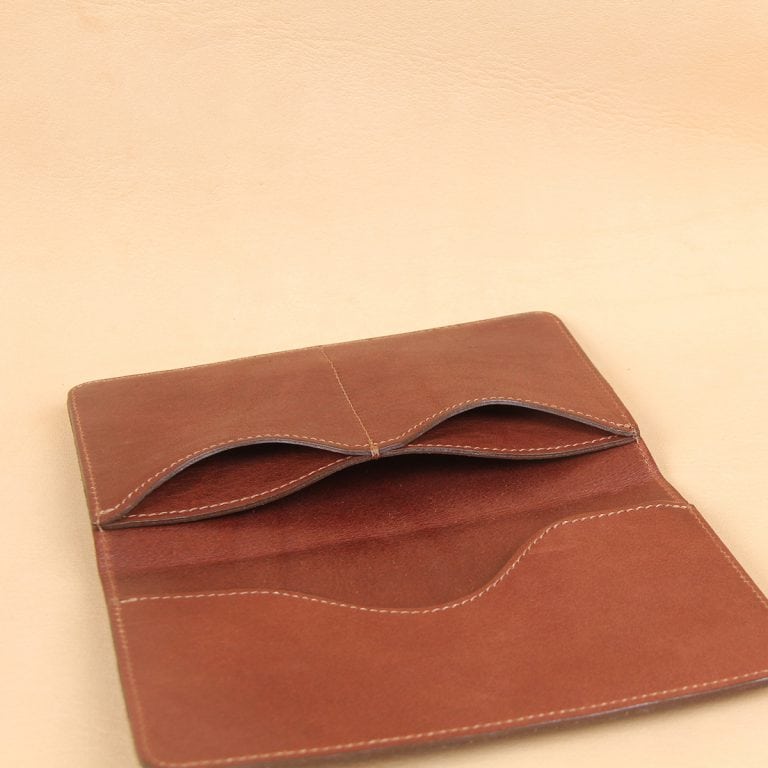 no27 vintage brown passport wallet opened up