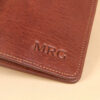 no27 vintage brown passport wallet with stamped personalization