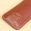 leather pencil case with product stamp