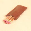 leather pencil case with 12 pencils