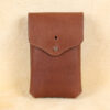 Brown leather holster phone case for iPhone XR XS front flap closed