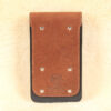 no60 black and brown large leather phone holster with product stamp