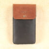 no60 black and brown large leather phone holster