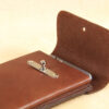 no60 vintage brown large leather phone holster with phone