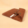 no11 vintage brown leather composition pocket with flap folded over