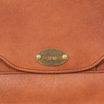 no11 vintage brown leather composition pocket with personalized plate