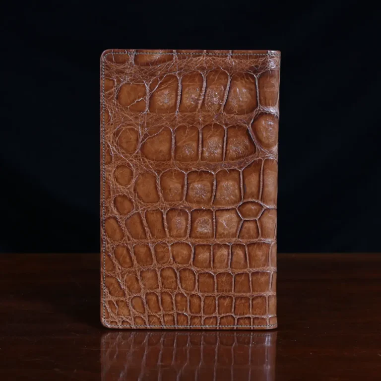 No. 28 Pocket Journal in Vintage Brown American Alligator - ID 001 - back view
