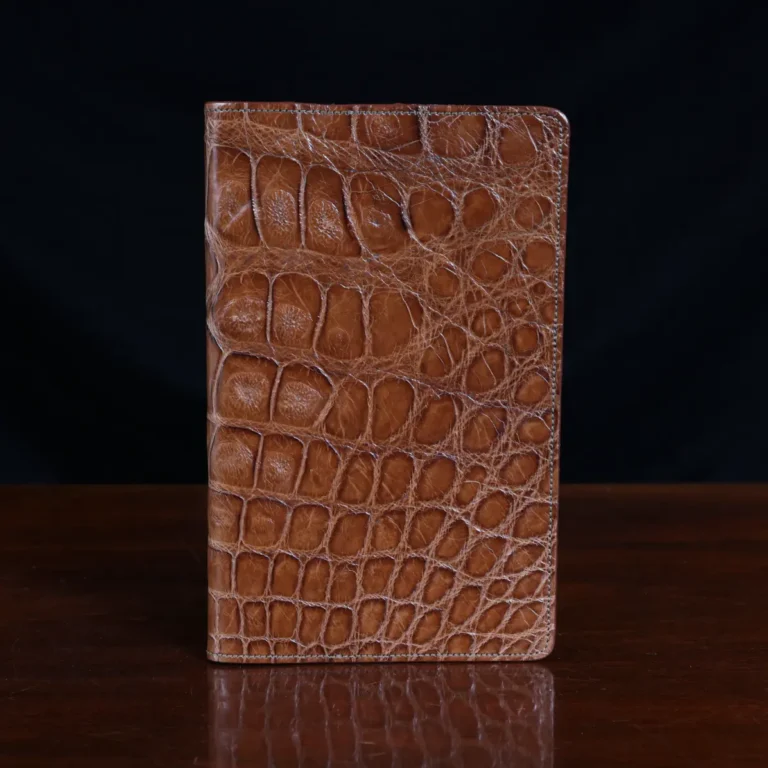 No. 28 Pocket Journal in Vintage Brown American Alligator - ID 001 - front view